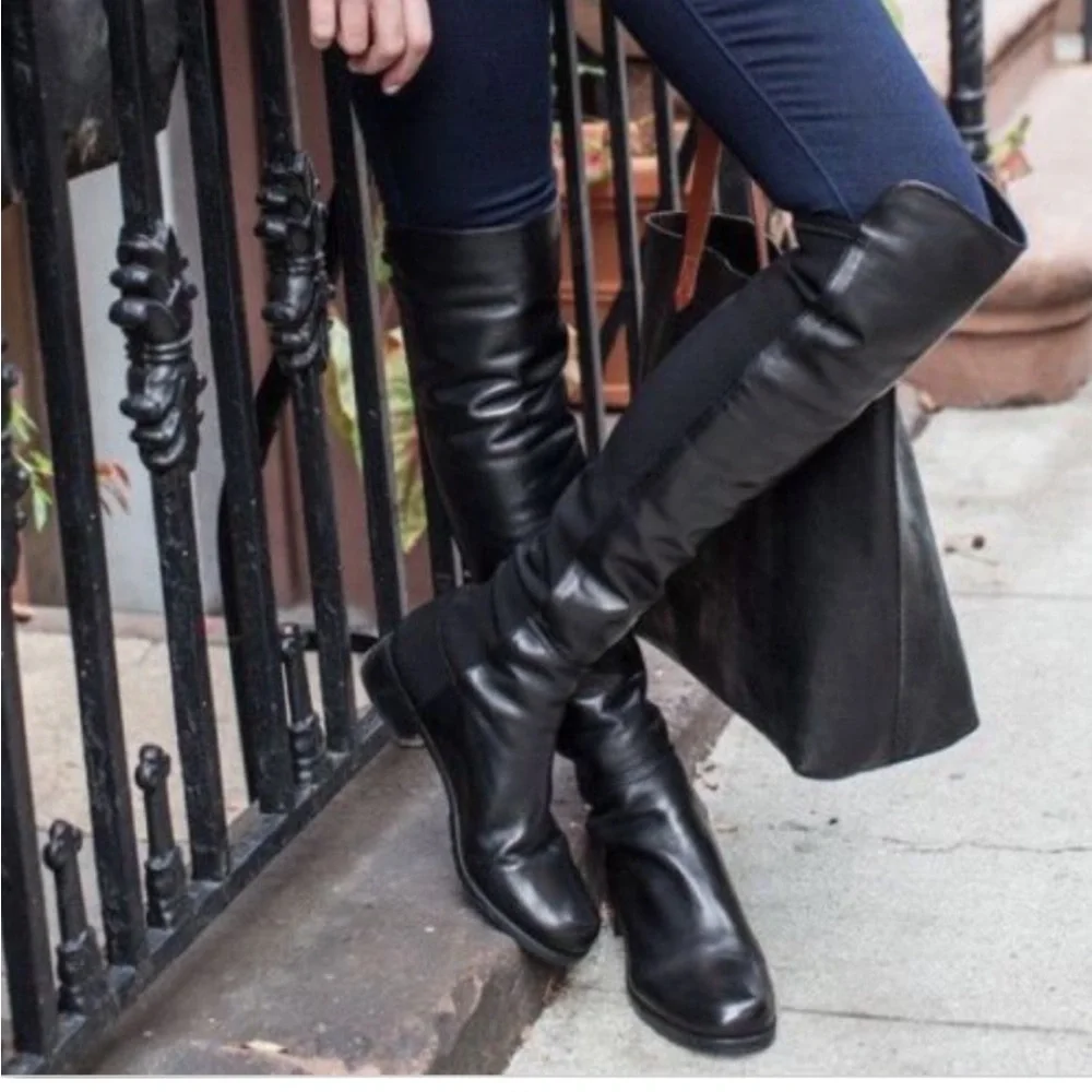 Stuart Weitzman 5050 Knee-High Boots In Black Leather Boots size 6.5 new